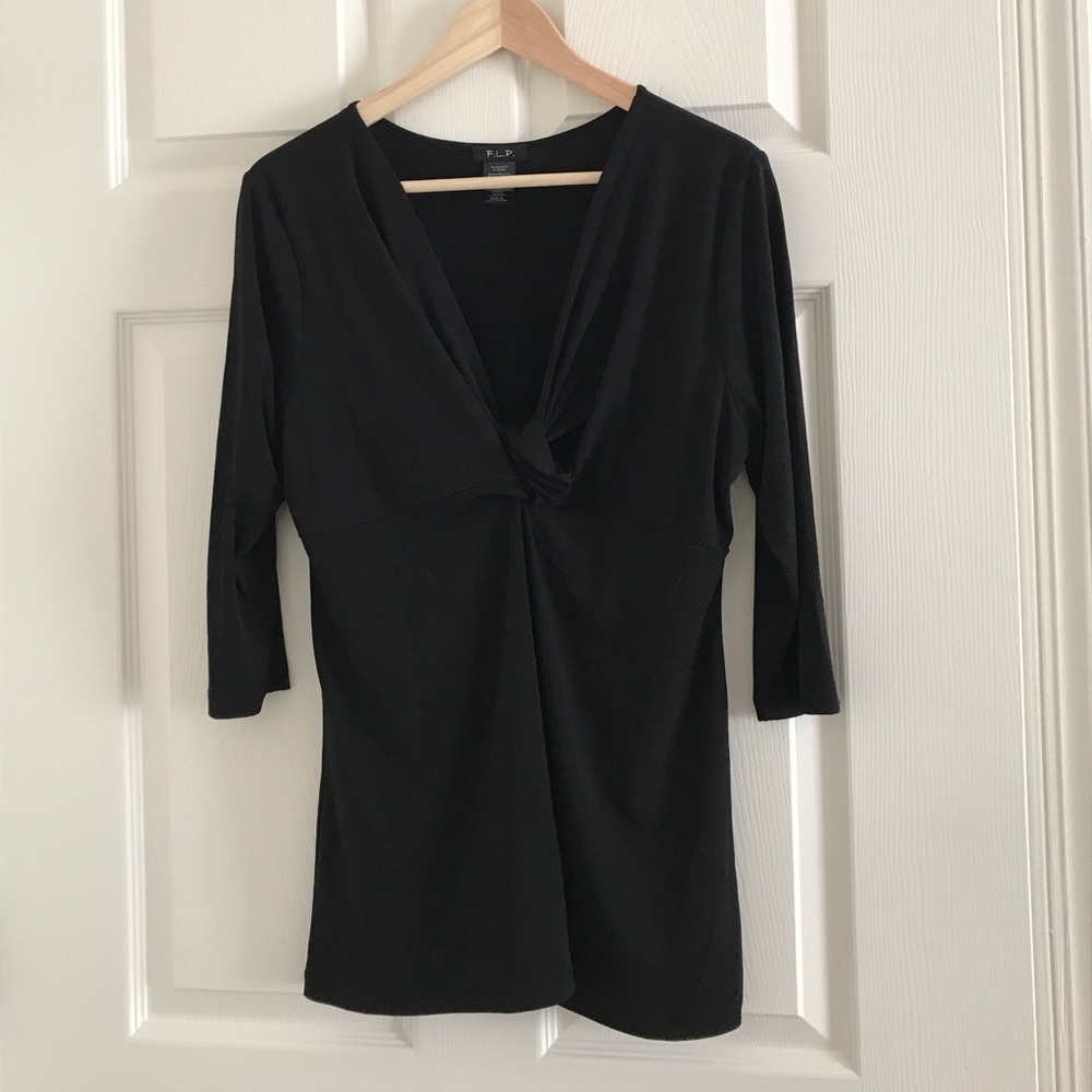 F.L.P Black blouse with 3/4 sleeve