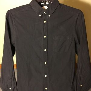 H&M LOGG Black Regular Button Down Oxford Shirt M