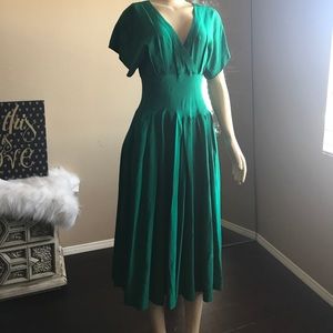 80s green dress euc size "8"