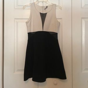 Black & white color block dress