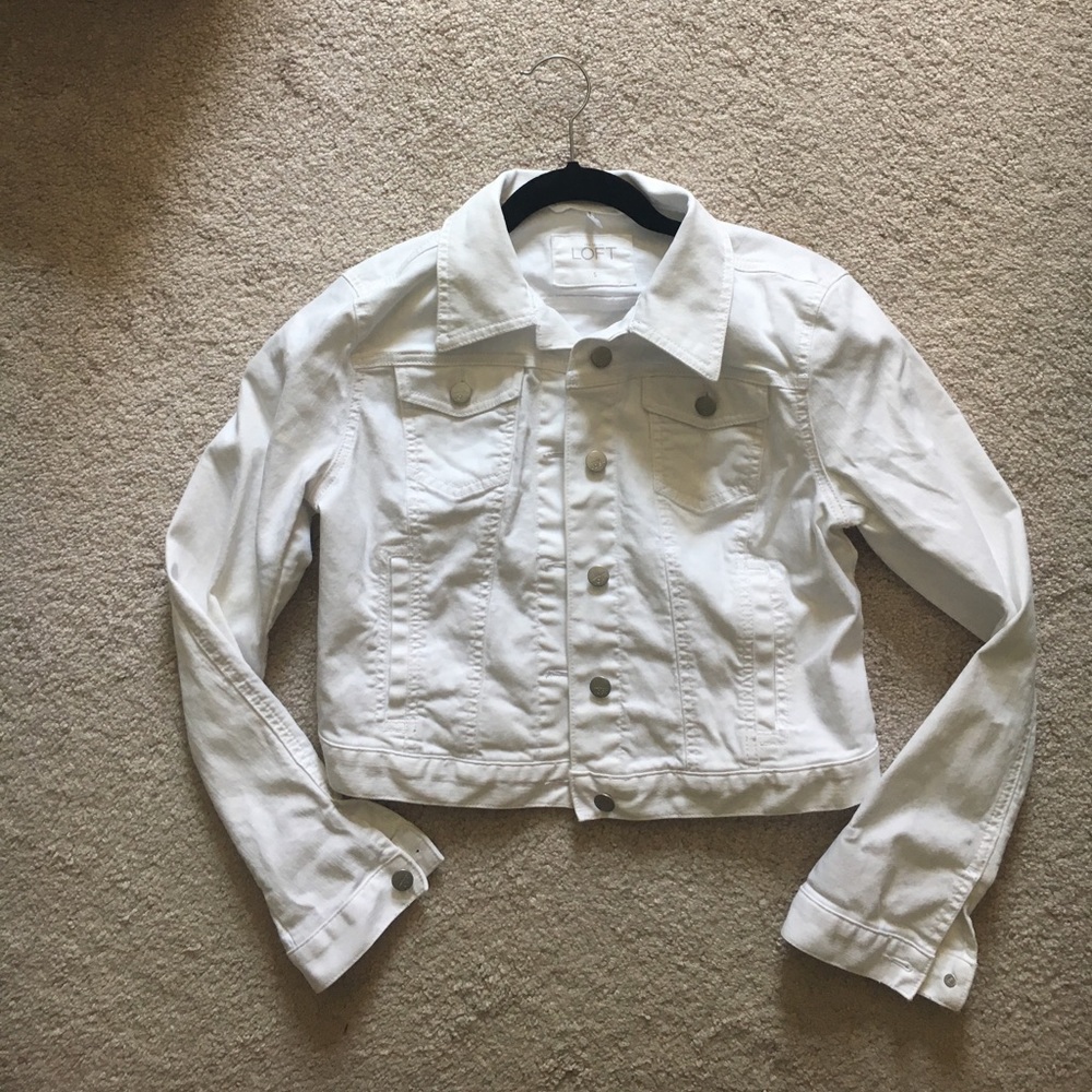 White Jean jacket from the Loft