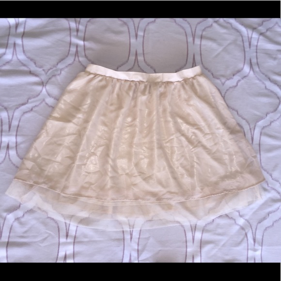 living doll Dresses & Skirts - 🧡 3 for $25 NWOT Gold Satin Mesh Lined Skirt  XL