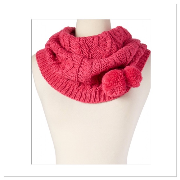 Boutique Accessories - Pink Pom Pom Infinity Scarf Boutique Accessories - Pink Pom Pom Infinity Scarf
