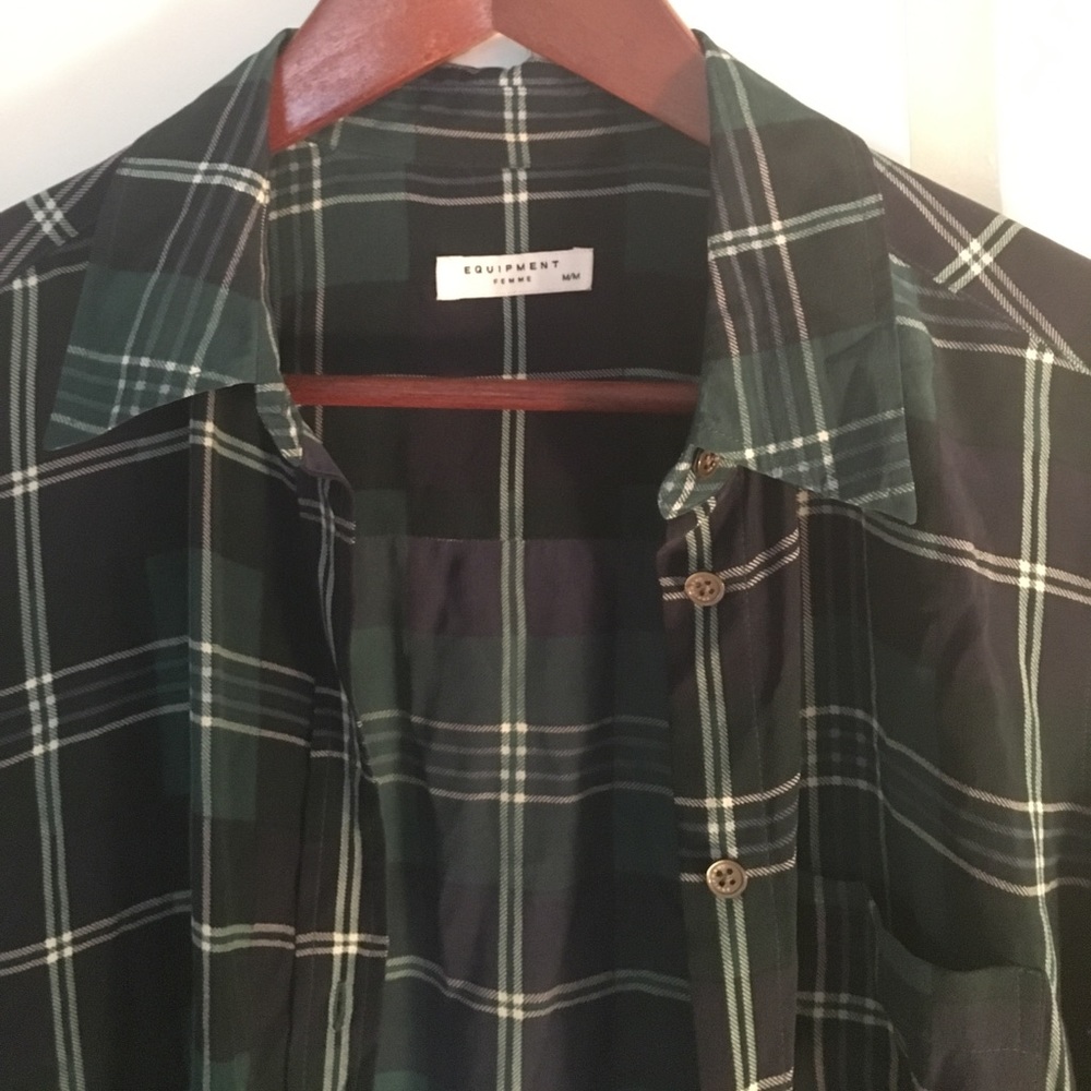 Equipment Plaid Silk Button Down