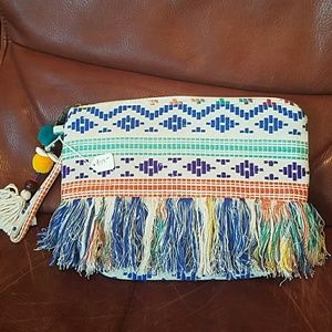 New: Ranee's Boho Chic Hand Bag w/ Pom Pom Tassel