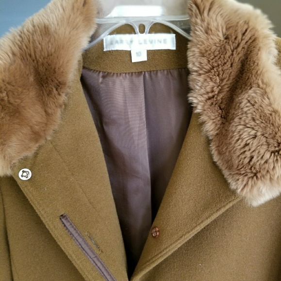 Larry Levine wool, cashmere, rabbit trim coat - Picture 2 of 4