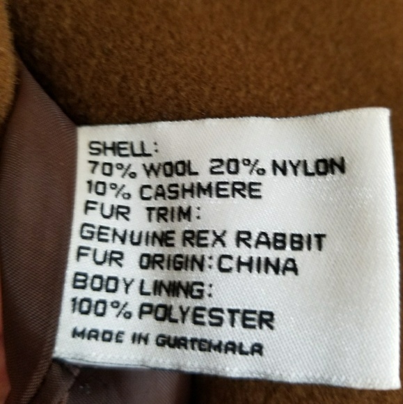 Larry Levine wool, cashmere, rabbit trim coat - Picture 3 of 4