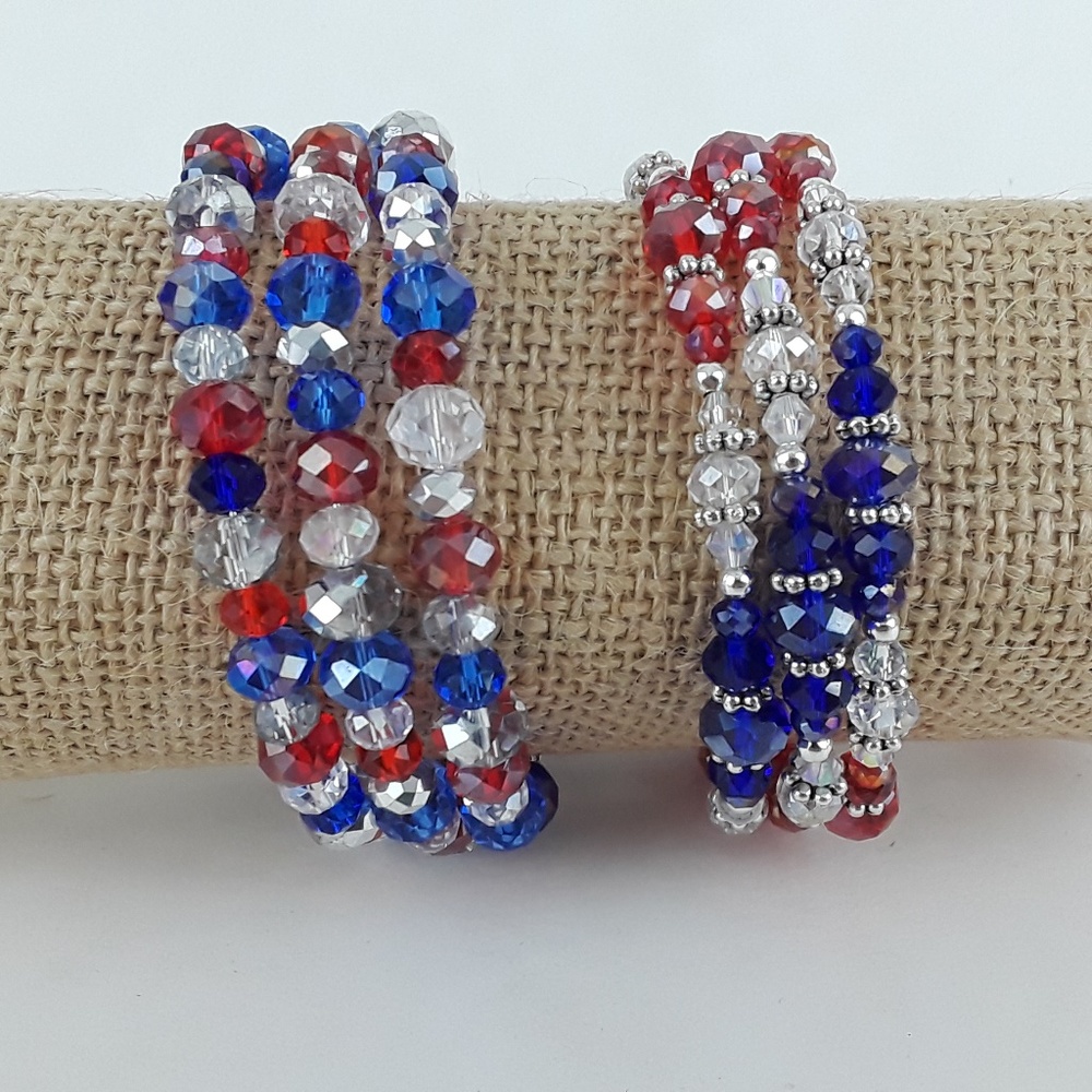 two patriots memory wire bracelets  NWOT