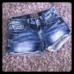 Buckle Black jean shorts (SOLD)