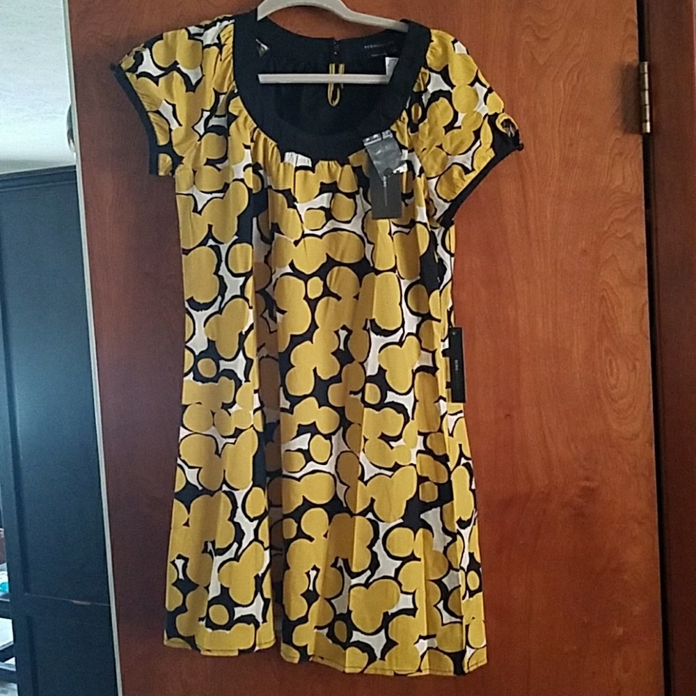 BCBG black and yellow dress