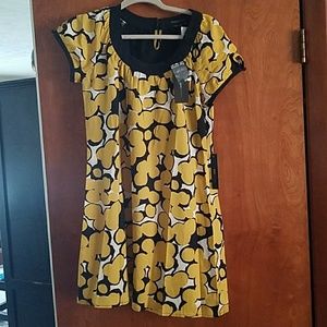 BCBG black and yellow dress