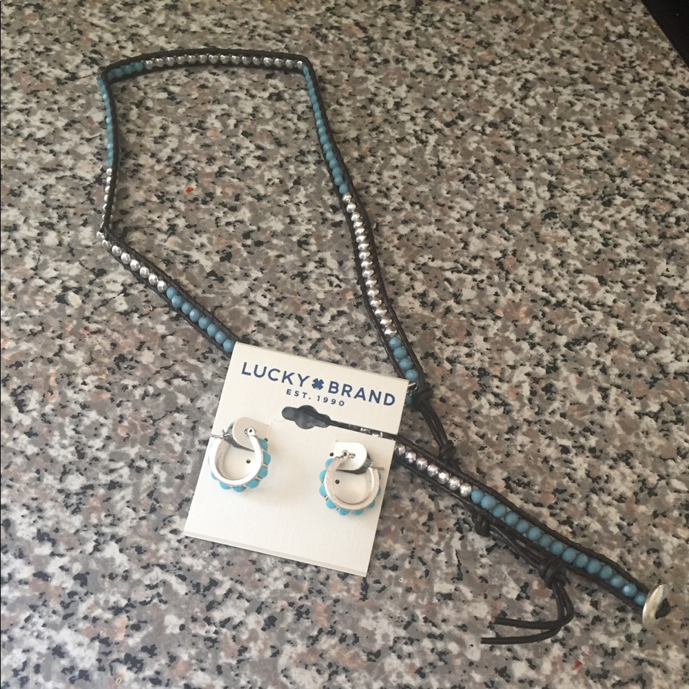 Lucky Brand- Wrap bracelet & earrings