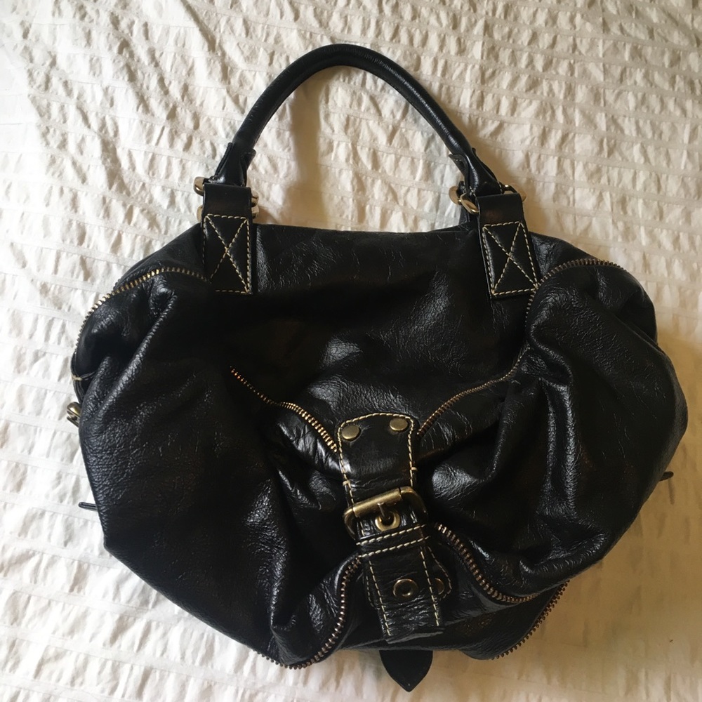 Leather hand bag