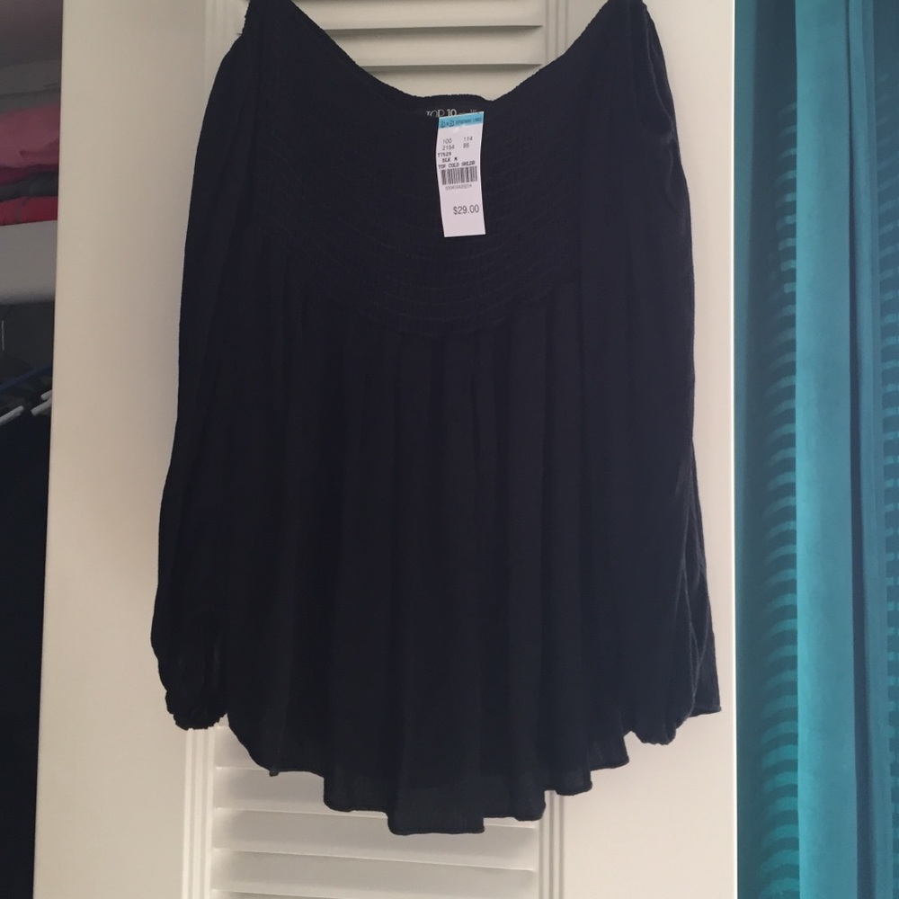 Black off the shoulder top