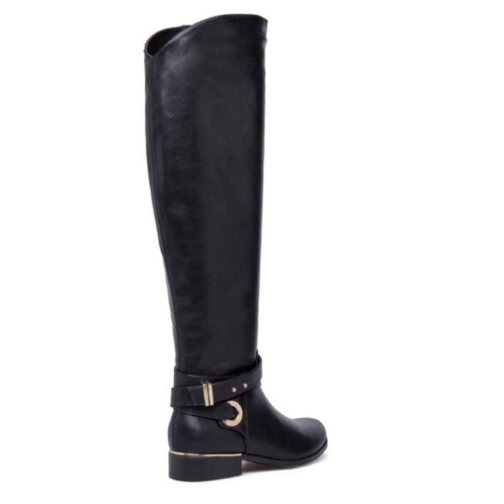 Size 7.5 NIB Shoe Dazzle Black Faux Leather Riding Boots - Picture 14 of 14