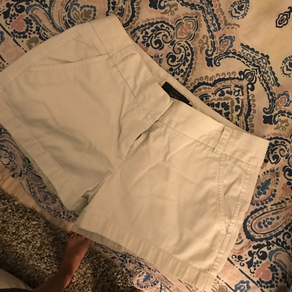 J Crew Chino White Shorts