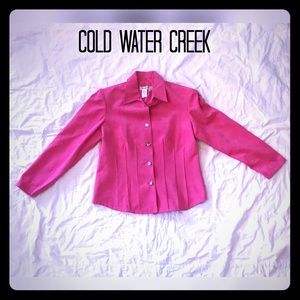 Coldwater Creek Pink Faux Suede Blazer Size 8P Coldwater Creek Pink Faux Suede Blazer Size 8P