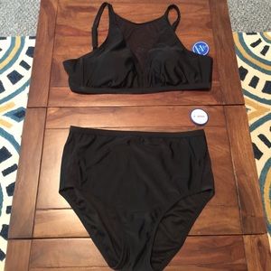 Black elegant modest bikini