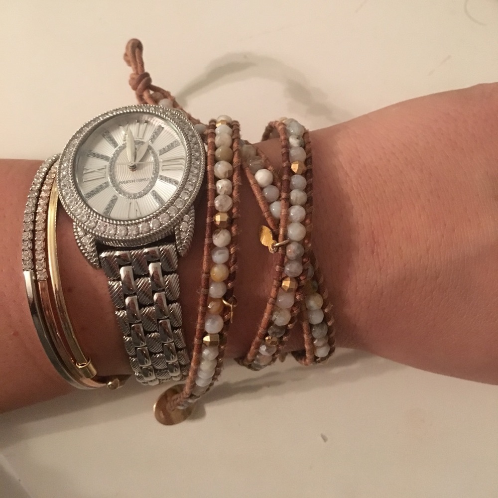 Chan Luu Beaded & Leather Wrap Bracelet