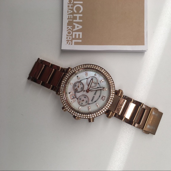 Rose Gold Crystal Embellished Michael Kors Watch - Picture 2 of 8