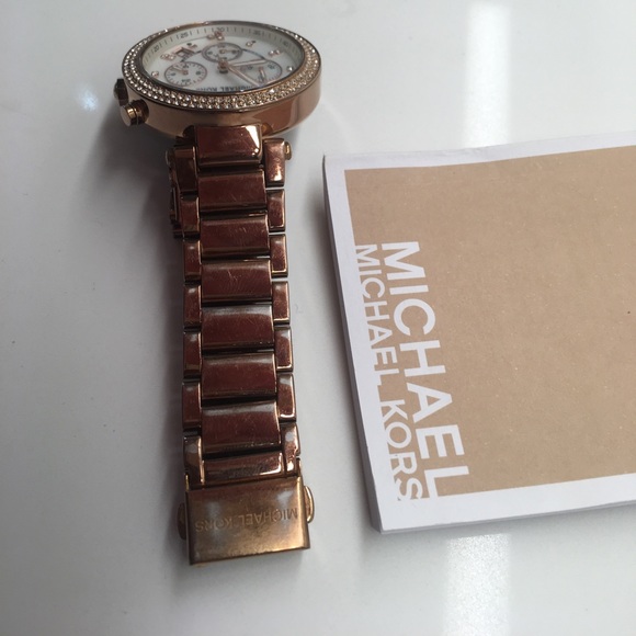 Rose Gold Crystal Embellished Michael Kors Watch - Picture 5 of 8