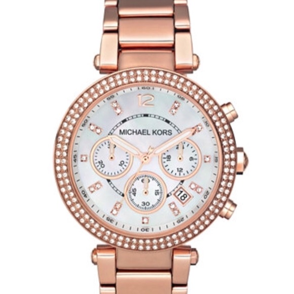 Rose Gold Crystal Embellished Michael Kors Watch - Picture 8 of 8