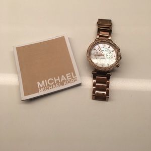 Rose Gold Crystal Embellished Michael Kors Watch