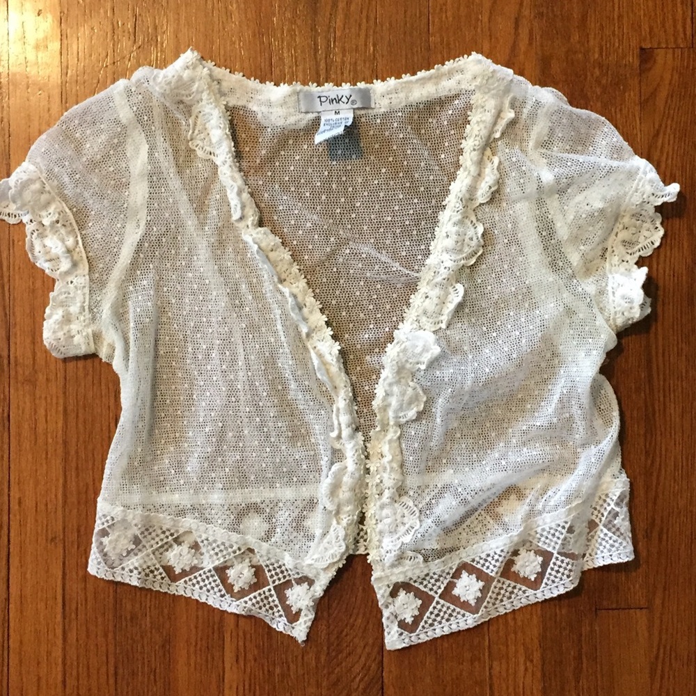 Lace Crochet Cropped Shrug