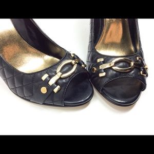 Anne Klein Quilted Open Toe High Heel
