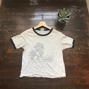 Brandy Melville wave ringer tee