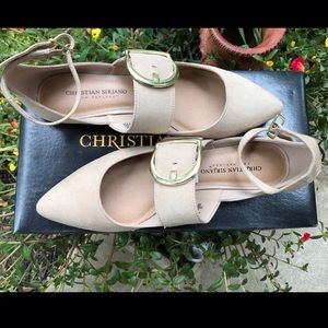 Like New Cream Suede Christian Sirano Payless Flat