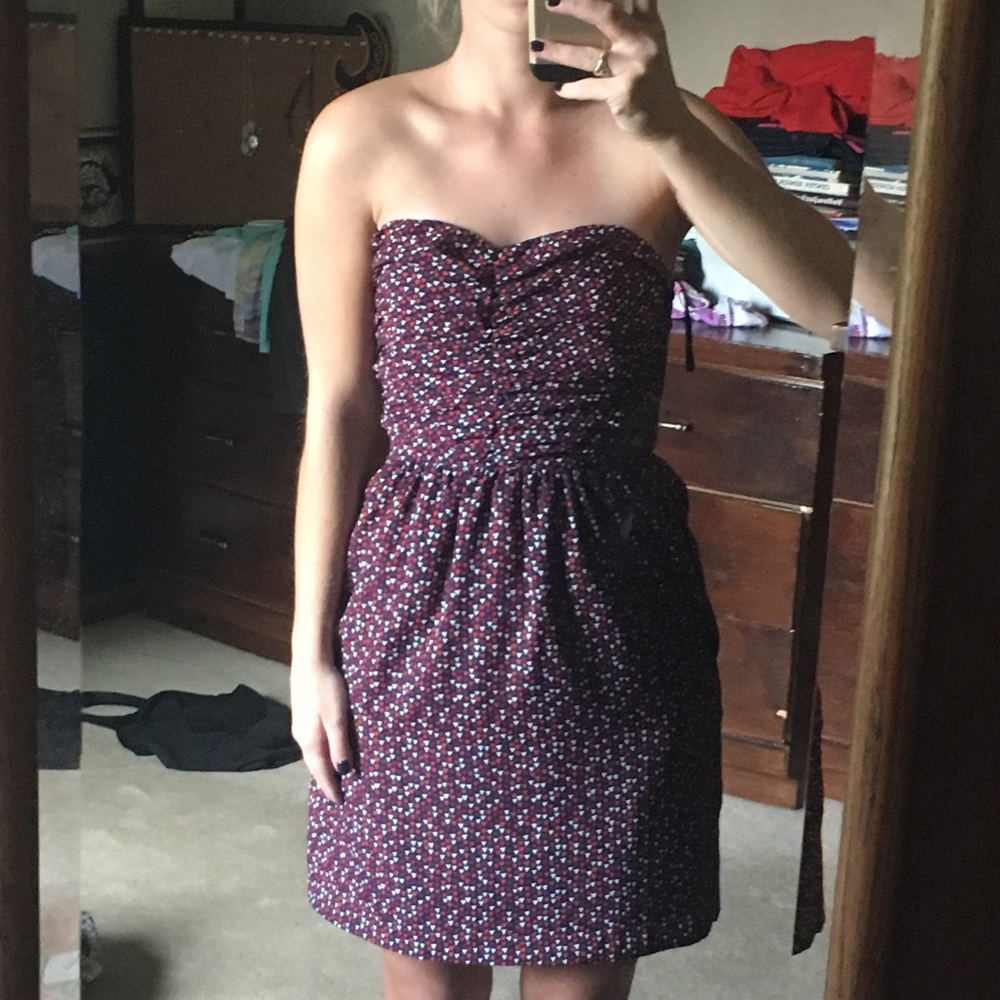 Gap printed strapless dress