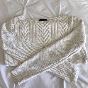 White GAP cable knit sweater