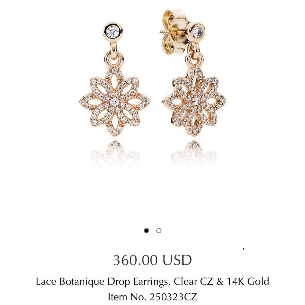 100% Authentic gold Pandora Earrings