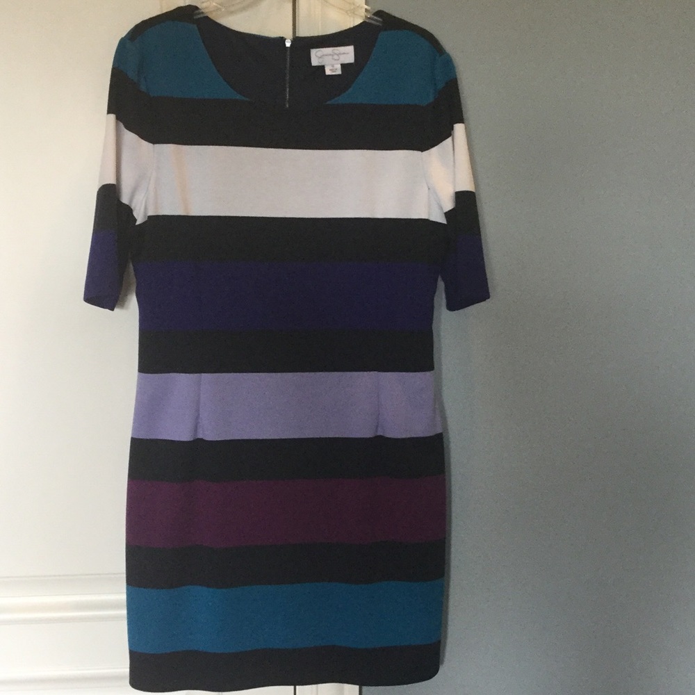 Lined, multi-striped Jessica Simpson dress