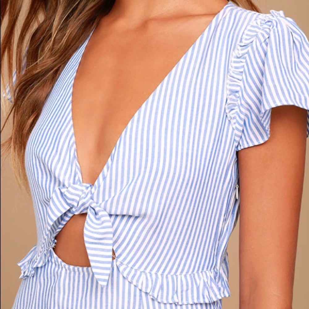 Lulu's Seaport Blue & White Striped Dress