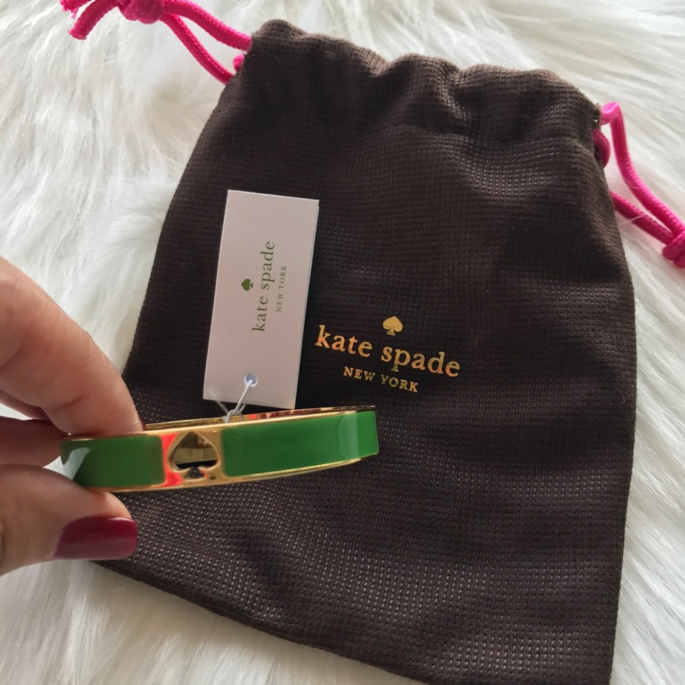 💕Kate Spade Green / Gold Bangle Bracelet