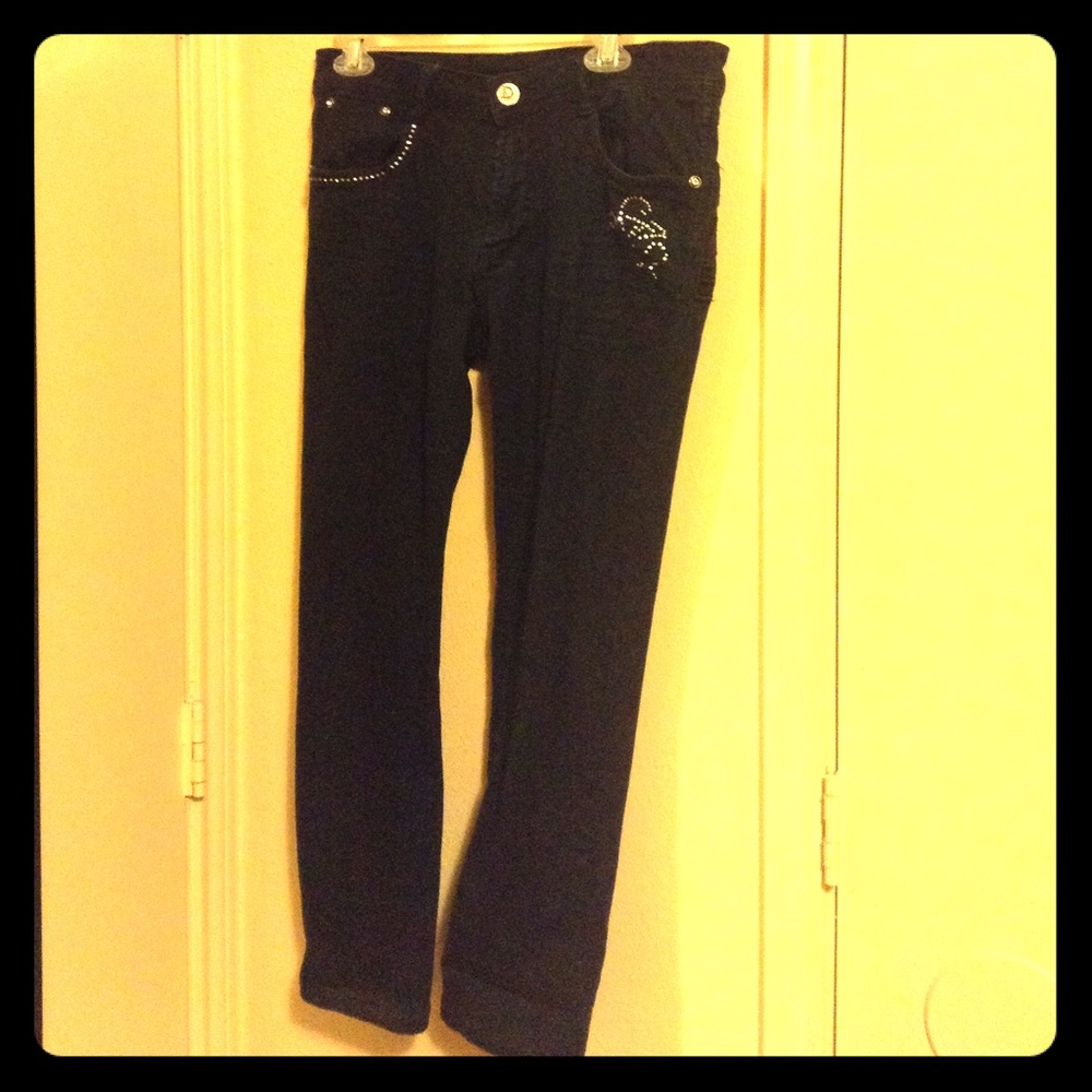 SALE! Authentic Dior black embroidered jeans