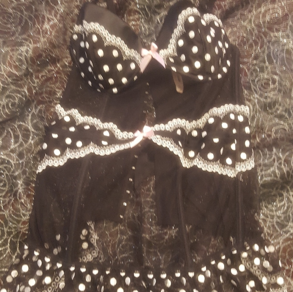 Victoria's Secret Lace Merry Widow Corset Black36D
