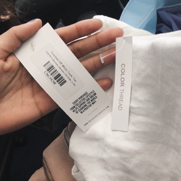 Color Thread White Halter Top - Picture 2 of 4