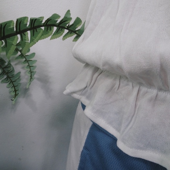 Color Thread White Halter Top - Picture 3 of 4