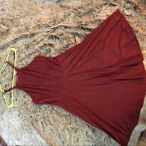 Red suede skater dress