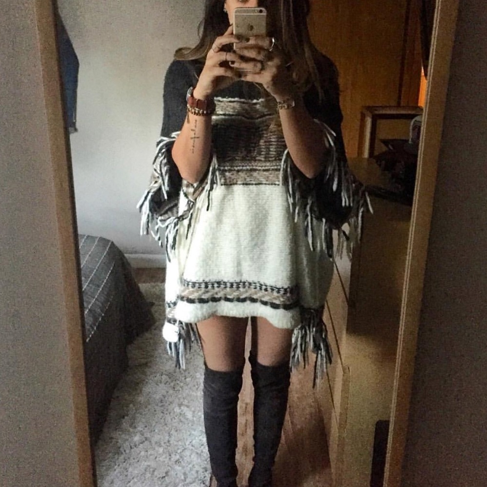 Knit poncho