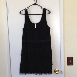 BLACK TIERED MINI DRESS CAN BE WORN ALSO AS TUNIC BLACK TIERED MINI DRESS CAN BE WORN ALSO AS TUNIC