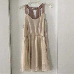 Flowing Beige & Mauve Dress