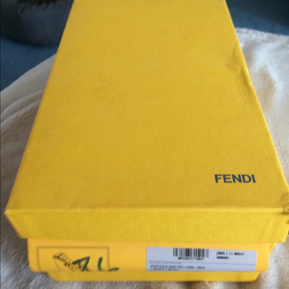 Fendi Yellow Logo Shoe Box Fendi Roma Empty Yellow Shoe Box Only w Tissue 12 x 7 x 4 1  main image 2
