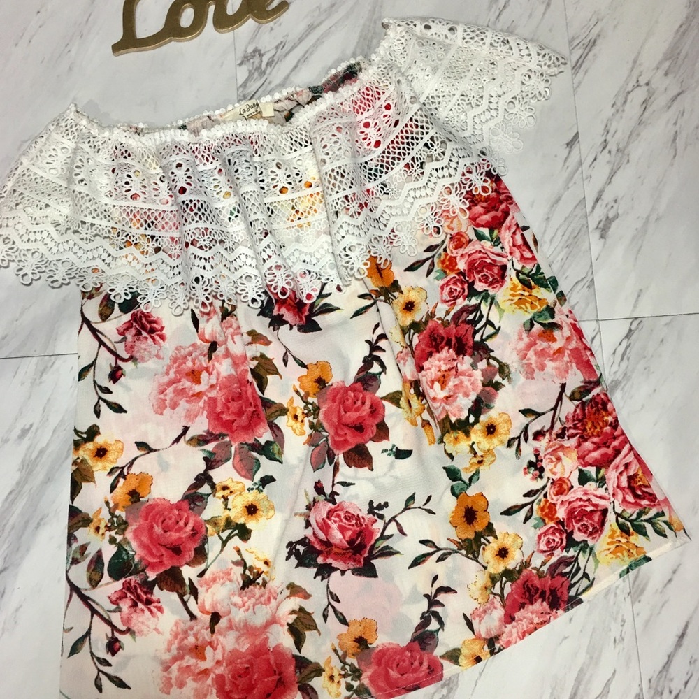 Floral off shoulder top, women's tops, shirts