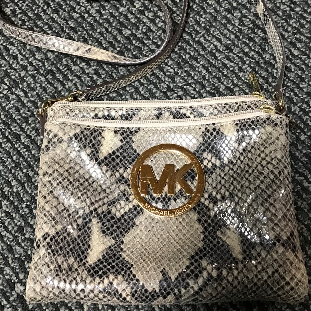 Michael Kors snake skin purse/cross body purse
