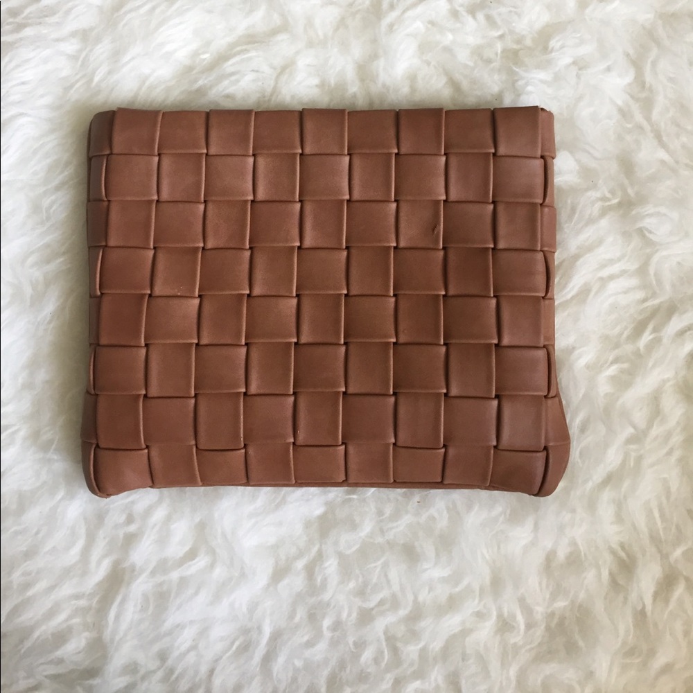 Merona woven faux leather clutch