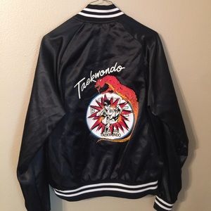 Vtg satin bomber jacket mint cond! Taekwando S Vtg satin bomber jacket mint cond! Taekwando S